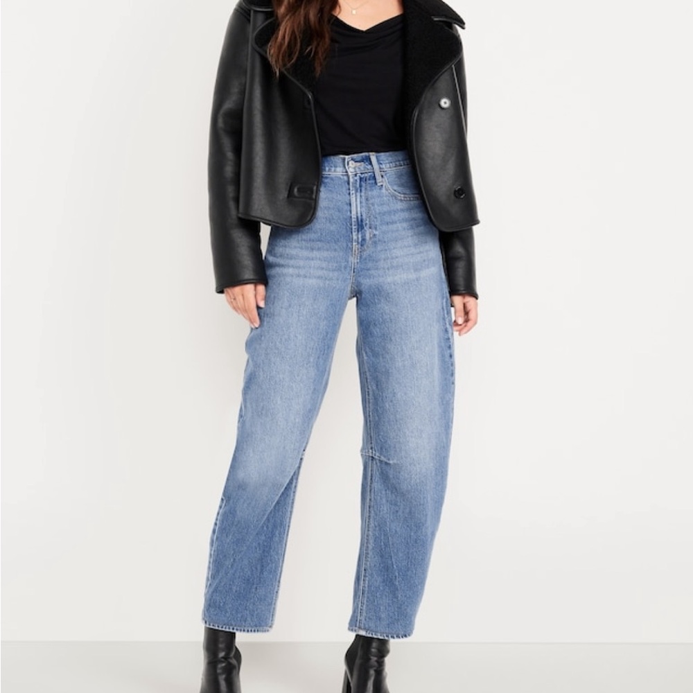Old Navy High-Waisted Barrel Jeans- Ankle